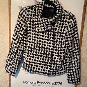 Talbots Black and White Star Pattern Sweater